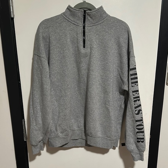 Taylor Swift Eras Tour Gray Half-Zip Sweater - Picture 2 of 4